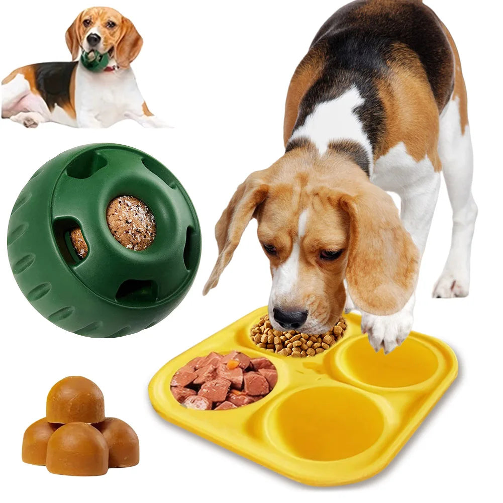 Interactive Puzzle Dog Bowl & Durable Chew Treat Toy