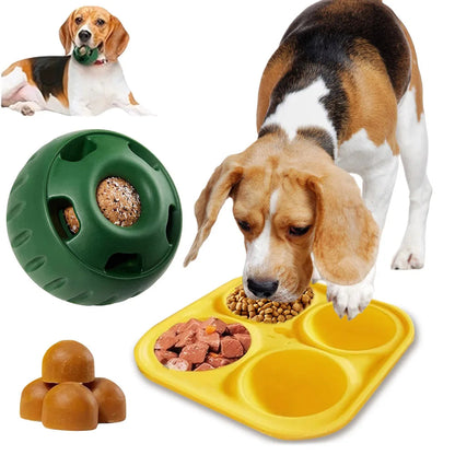 Interactive Puzzle Dog Bowl & Durable Chew Treat Toy