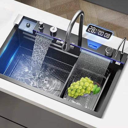 Modern Stainless Steel Kitchen Sink with Faucet and Accessories - Halri