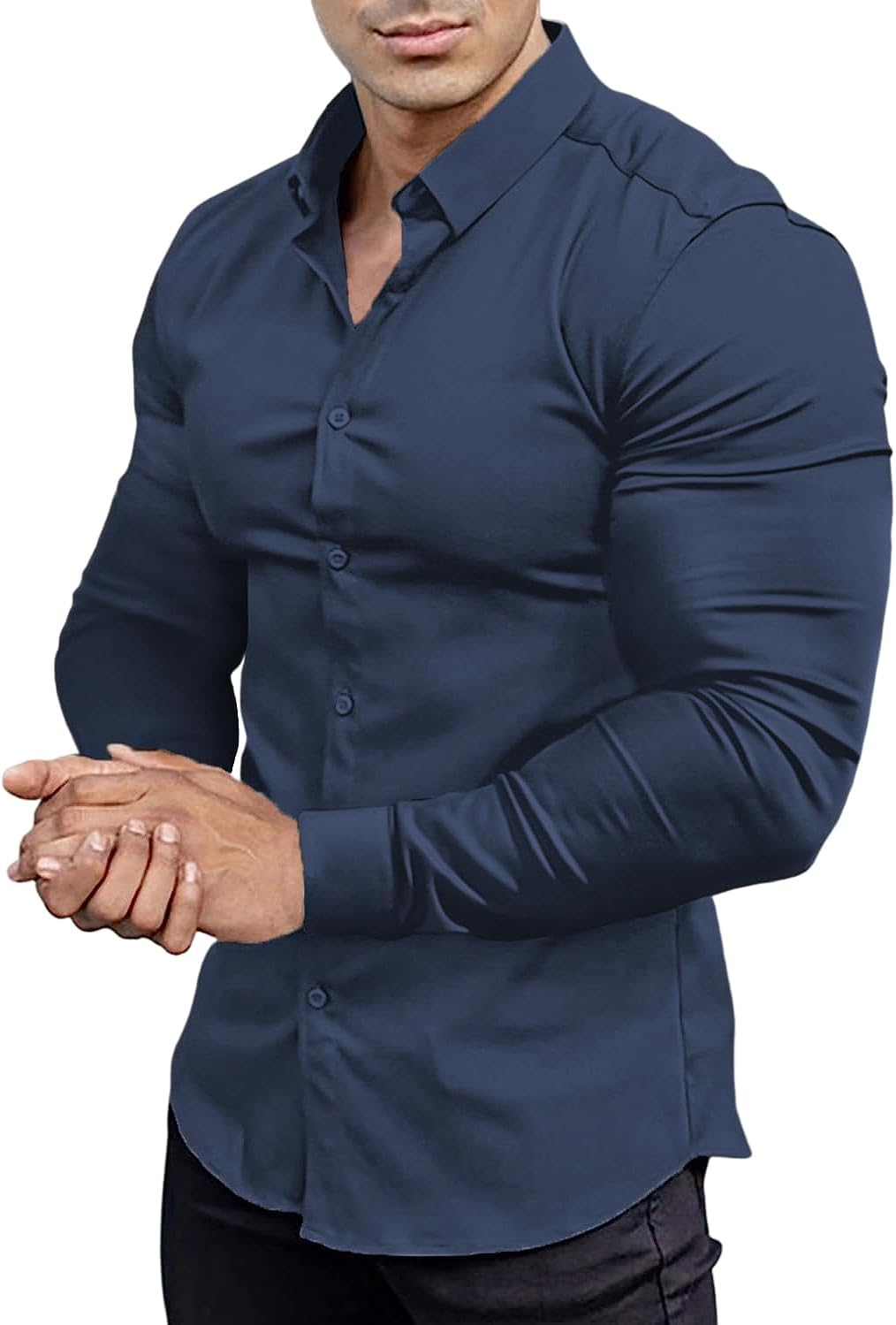 Comfortable Fit Mens Stretch Dress Shirt