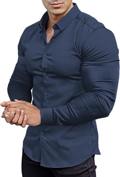 Comfortable Fit Mens Stretch Dress Shirt