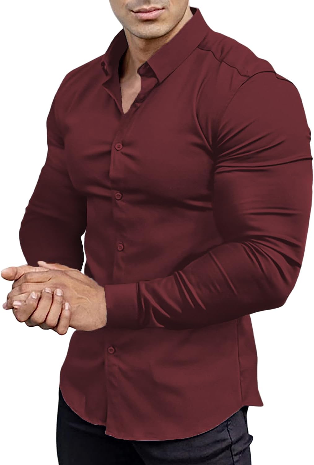 Comfortable Fit Mens Stretch Dress Shirt