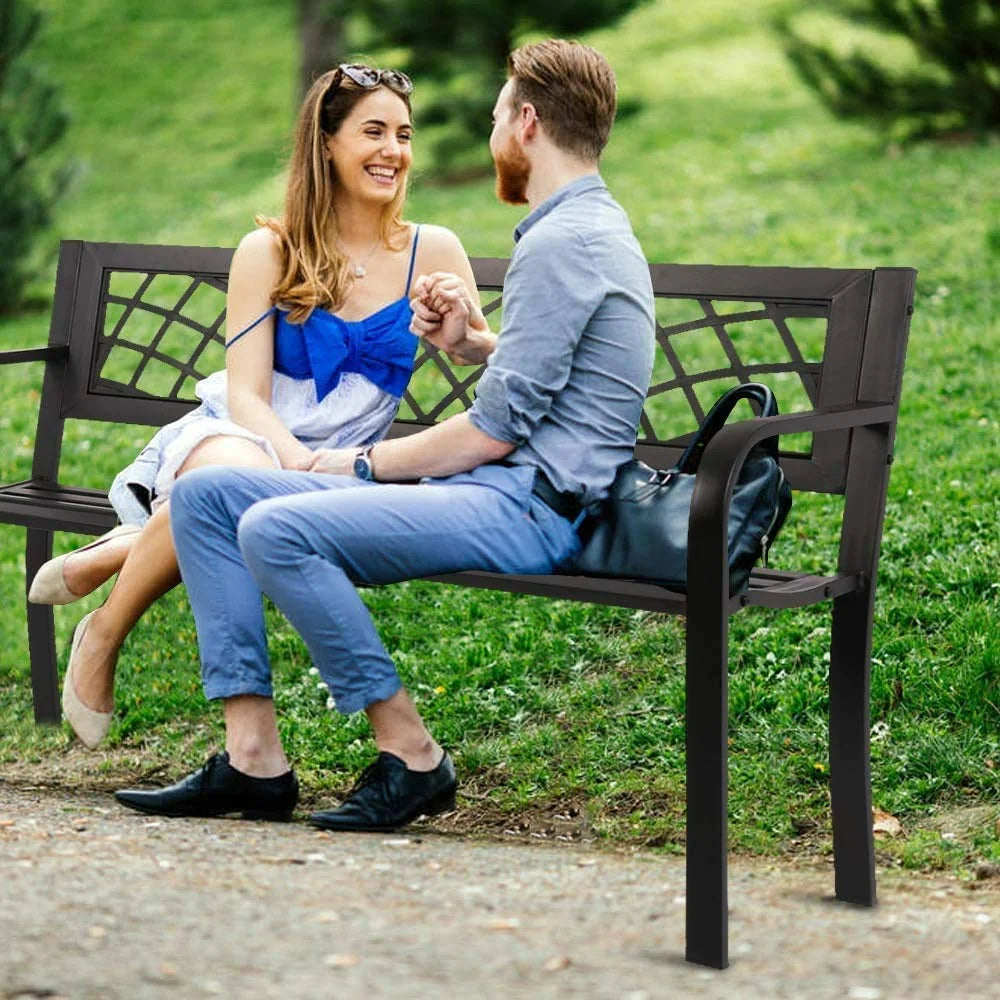Comfortable Outdoor Bench with Backrest for Patio