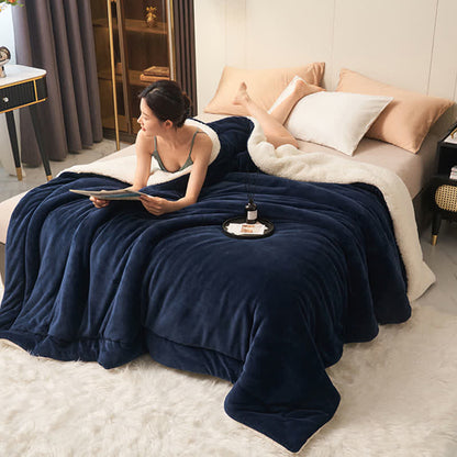 Plush Reversible Velvet Throw Blanket