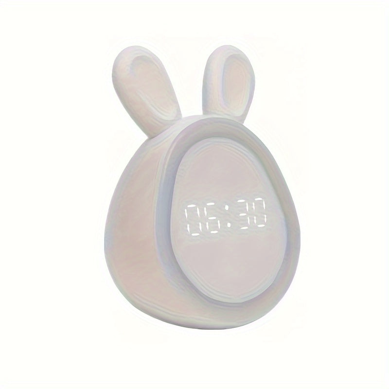 Cute Bunny Clock with LED Nightlight and USB Charging