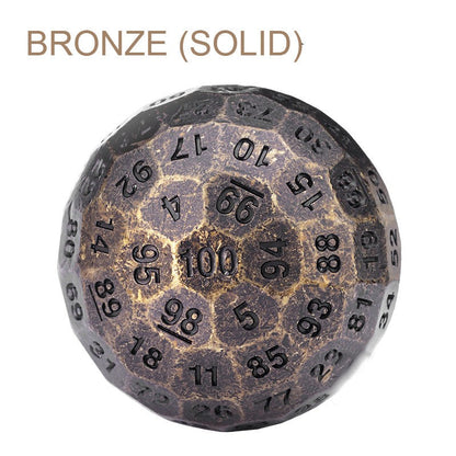 Unique 100 Side Metal Dice for Party Games