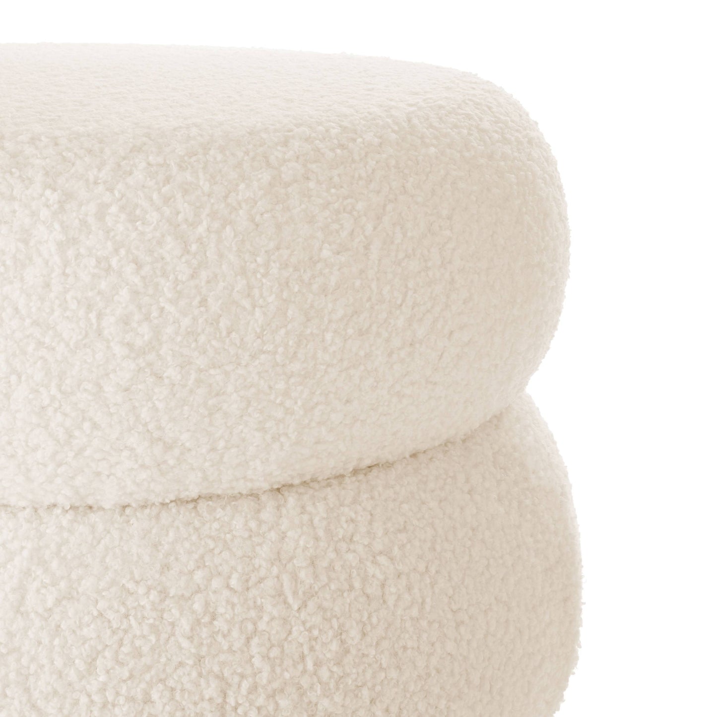 Plush Circular Storage Footstool