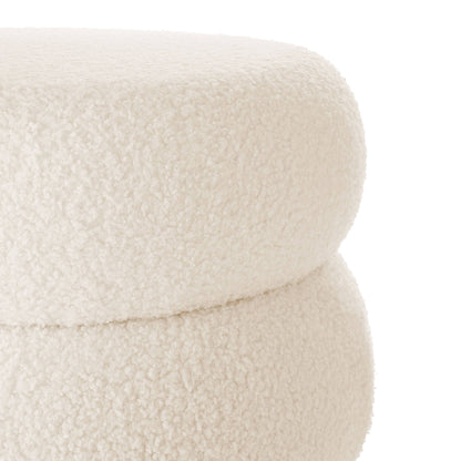 Plush Circular Storage Footstool