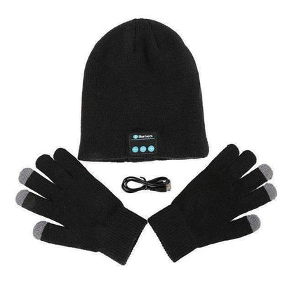 Warm Wireless Beanie with Touchscreen Gloves