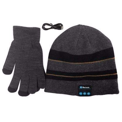 Warm Wireless Beanie with Touchscreen Gloves