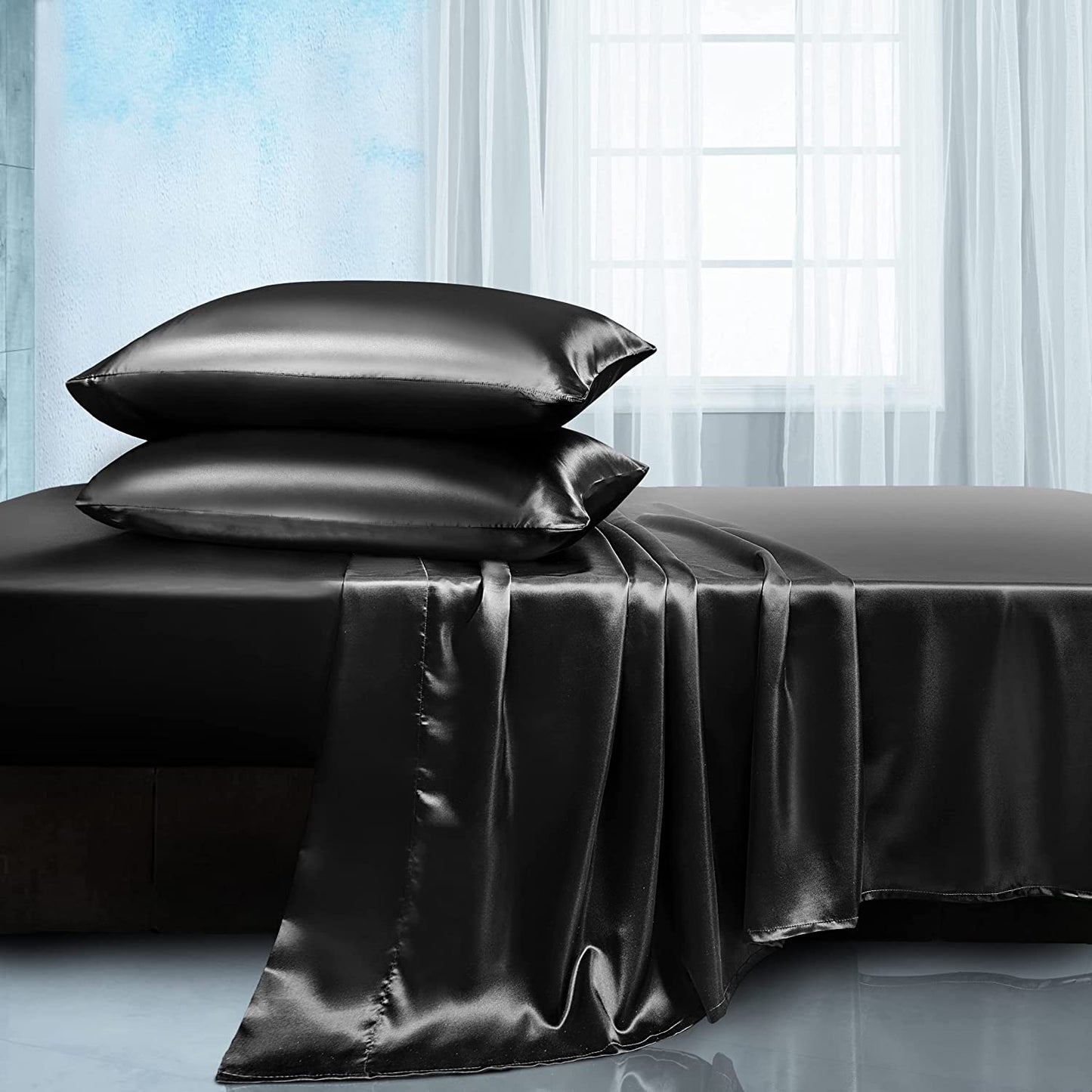 Soft Smooth Breathable Satin Bed Sheet Set - Halri