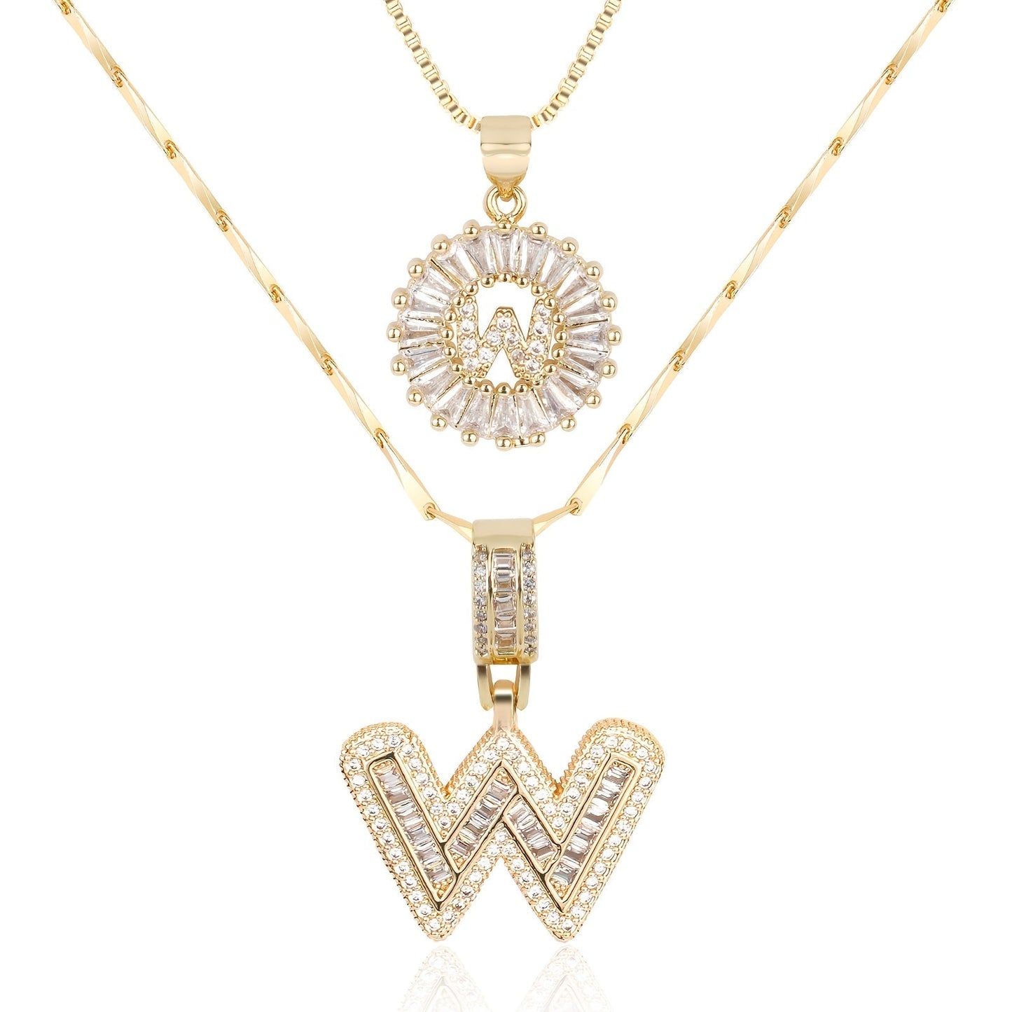 Personalized 14k Gold Initial Diamond Pendants