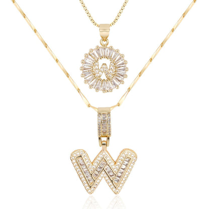 Personalized 14k Gold Initial Diamond Pendants