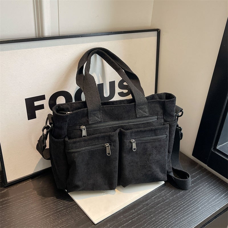 Classic Ribbed Fabric Shopping Bag