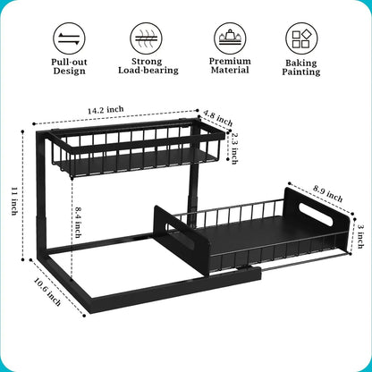Space Saving Double Layer Sink Storage Unit