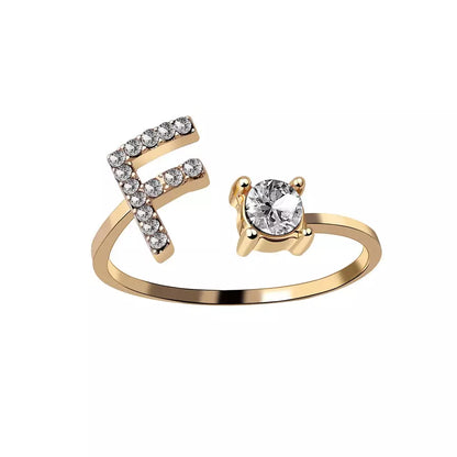 Personalized Delicate Initial Diamond Ring
