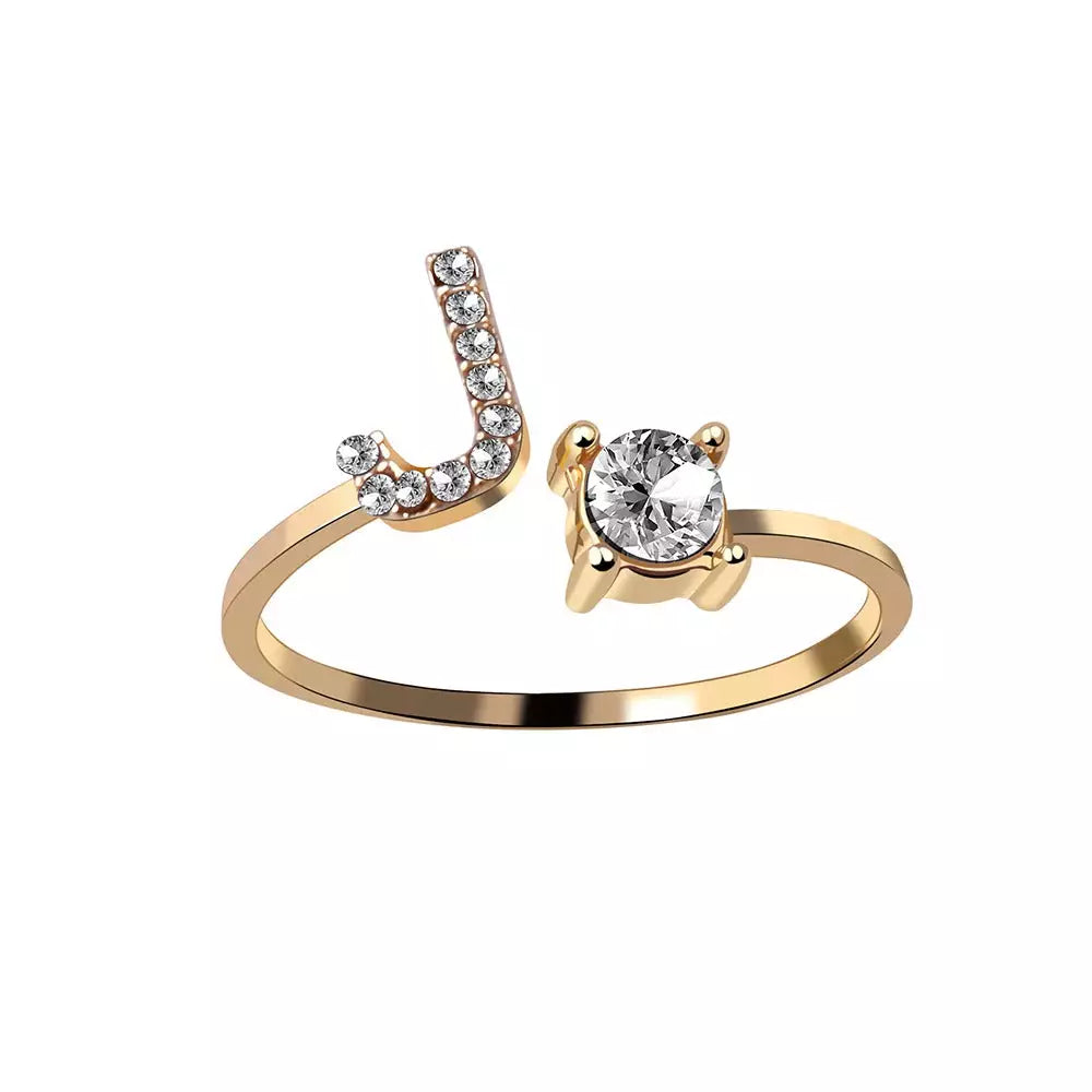 Personalized Delicate Initial Diamond Ring