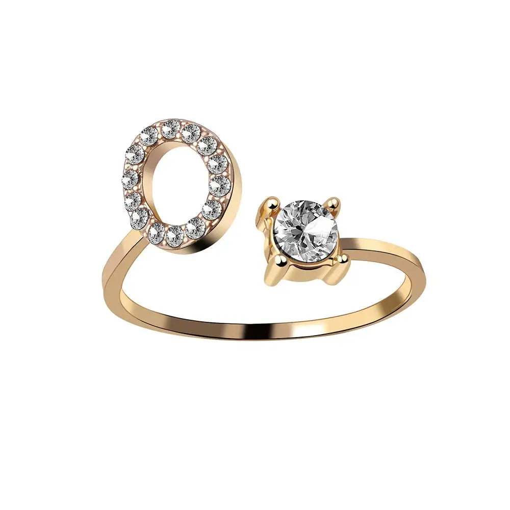 Personalized Delicate Initial Diamond Ring