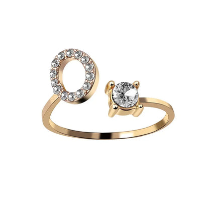 Personalized Delicate Initial Diamond Ring