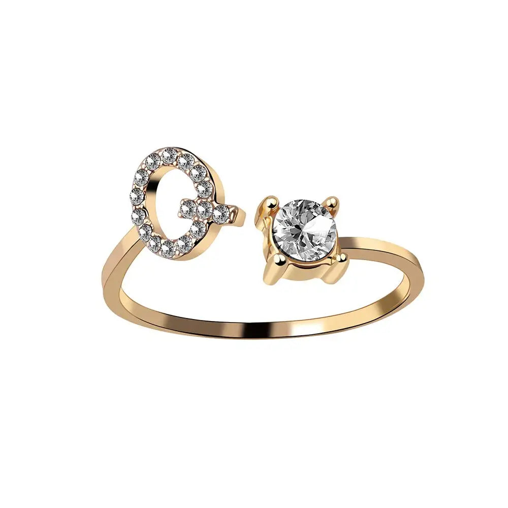 Personalized Delicate Initial Diamond Ring