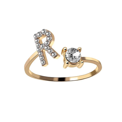Personalized Delicate Initial Diamond Ring