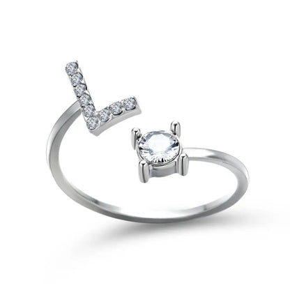 Personalized Delicate Initial Diamond Ring