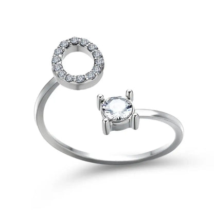 Personalized Delicate Initial Diamond Ring