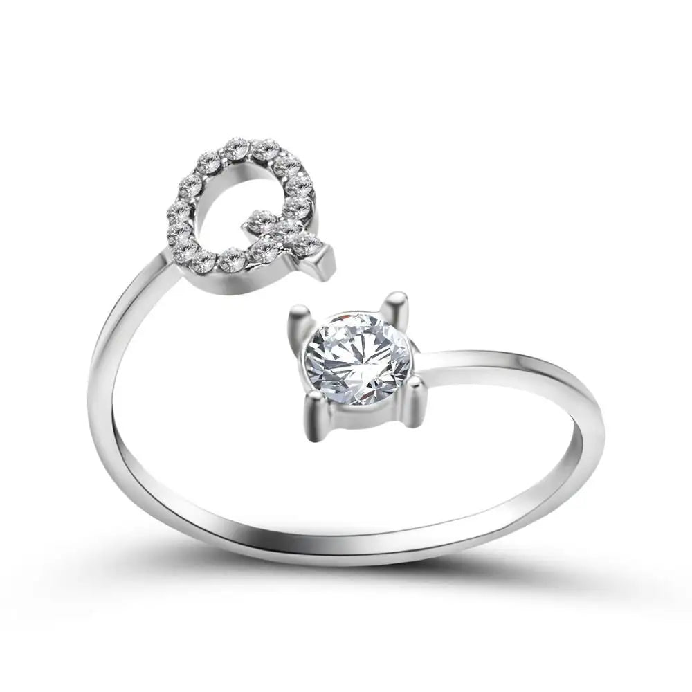 Personalized Delicate Initial Diamond Ring