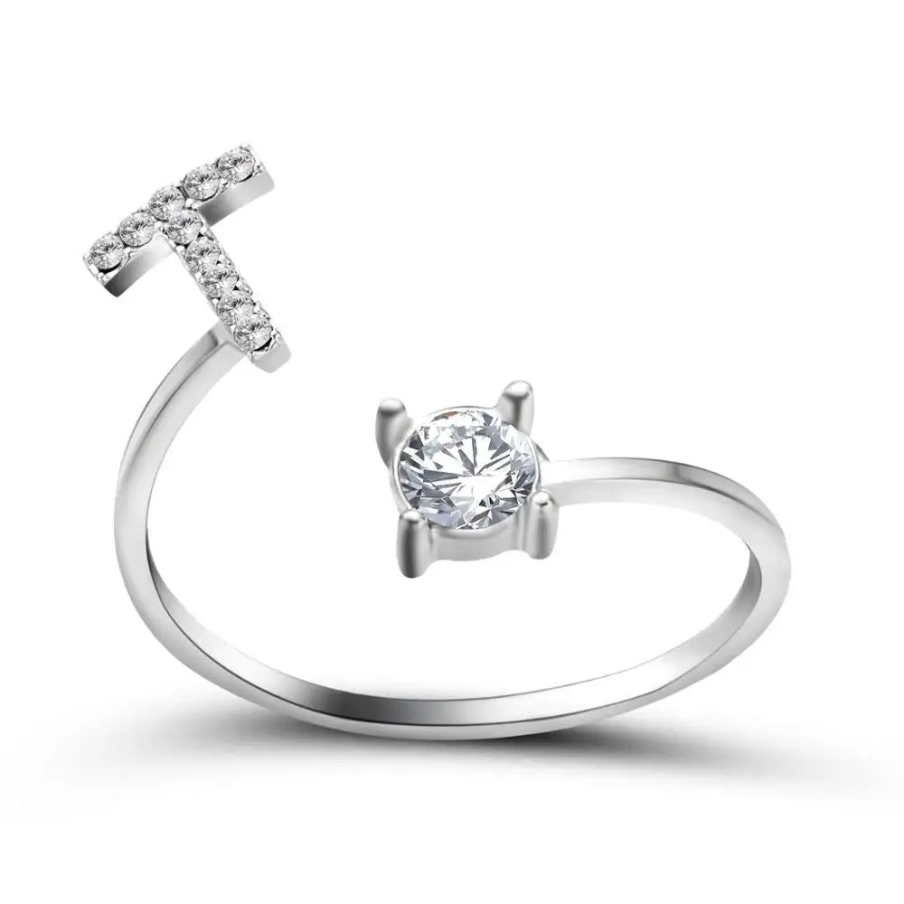 Personalized Delicate Initial Diamond Ring