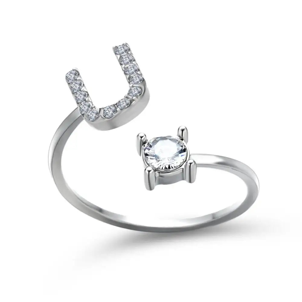 Personalized Delicate Initial Diamond Ring