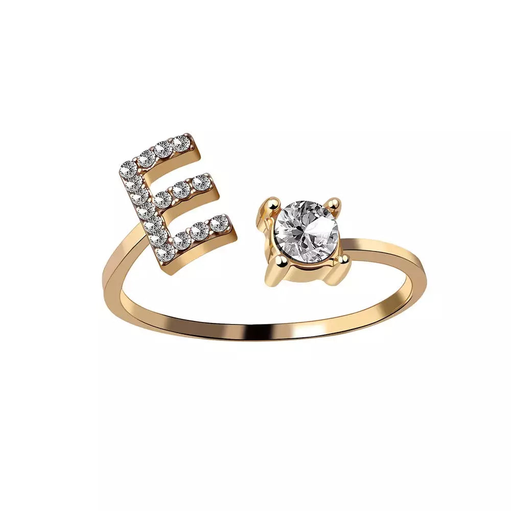 Personalized Delicate Initial Diamond Ring