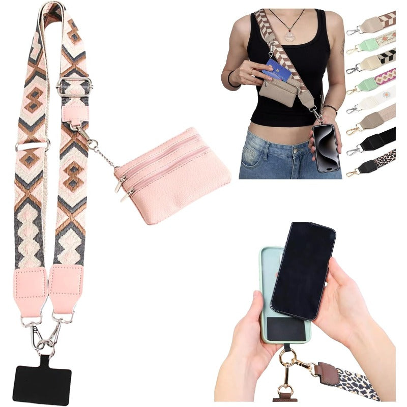 Fashion Crossbody Phone Strap with Removable Card Holder