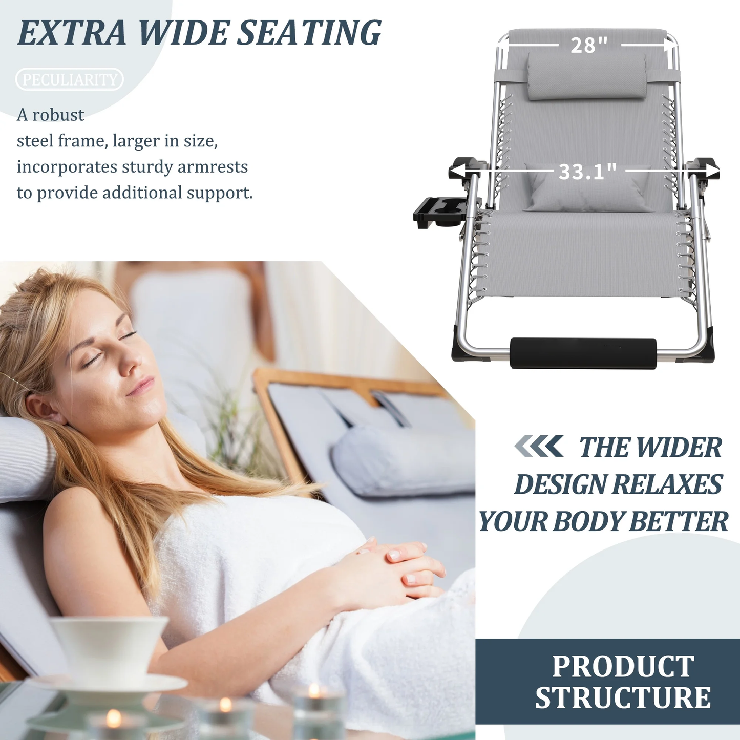 Heavy Duty Zero Gravity Recliner Chair Outdoor