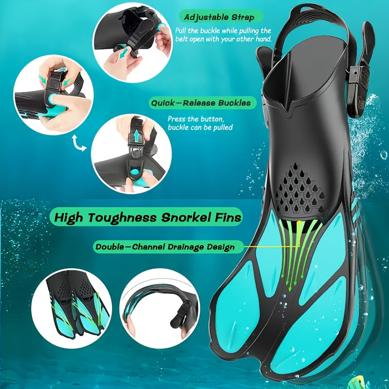 Compact Travel Snorkel Fins for Men Women - Halri