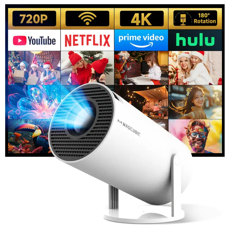 Compact 4K Portable Projector with WiFi and Android - Halri