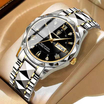 Premium Mens Water Resistant Watch with Glow Dial
