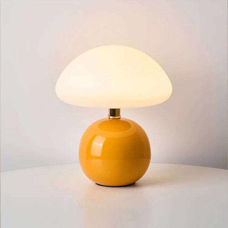 Vintage White Mushroom Bedside Table Lamp