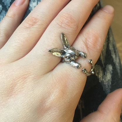 Classic Cat Lady Ring Adjustable Zinc Alloy Band - Halri