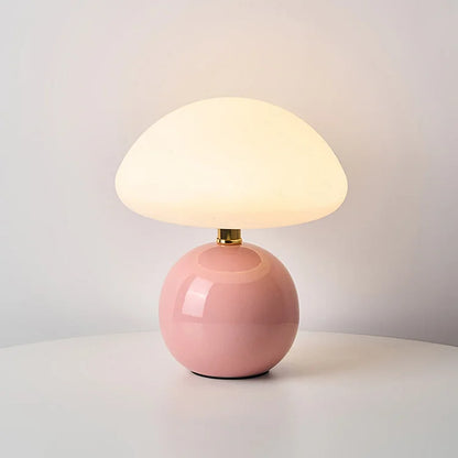Vintage White Mushroom Bedside Table Lamp