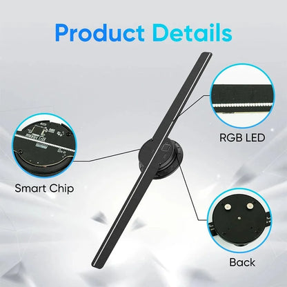 Colorful Holographic LED Fan Light Show