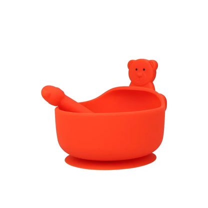 Soft Silicone Baby Feeding Bowl with Spoon Set
