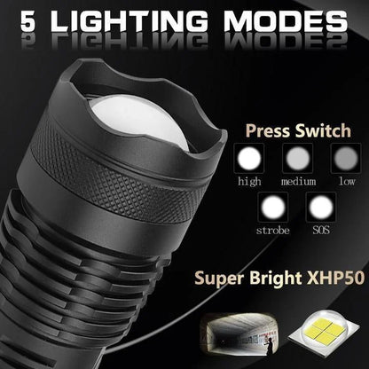 Bright Portable LED Torch with Adjustable Zoom
