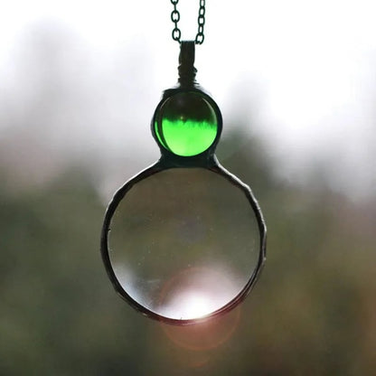 Pretty Magnifying Glass Pendant Necklace