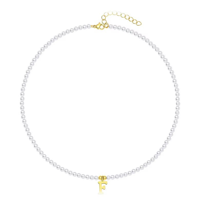 Luxurious Gold Pearl Monogram Necklace