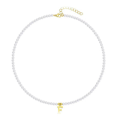 Luxurious Gold Pearl Monogram Necklace