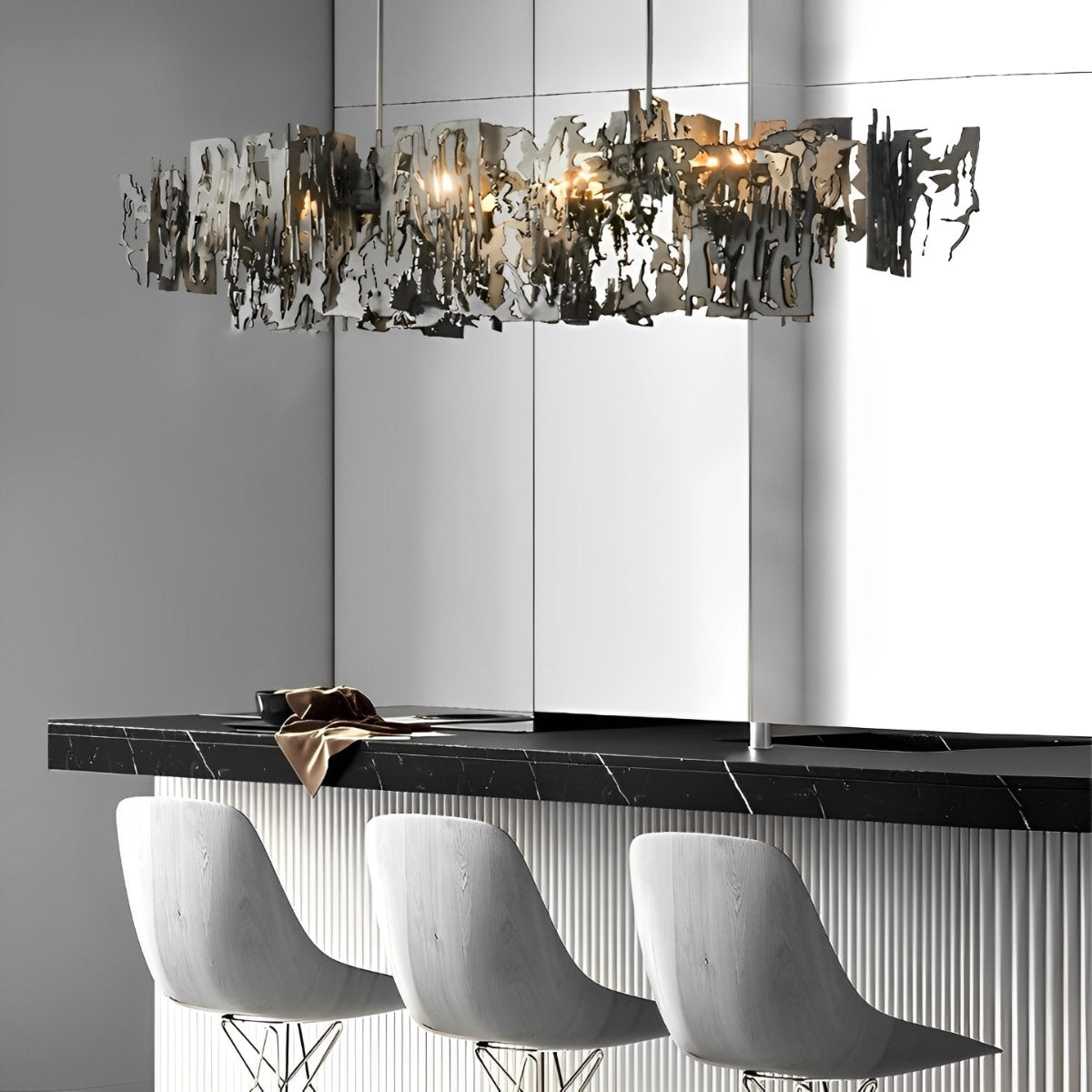 Unique Distressed Metal LED Chandelier Light Fixture