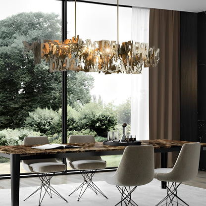 Unique Distressed Metal LED Chandelier Light Fixture - Halri
