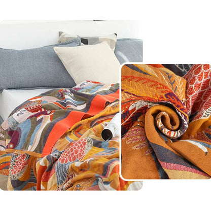 Reversible Organic Cotton Quilt with Toucan Bird Pattern – Soft Eco-Friendly Bedding for Kids, Queen/King Size Options 6
