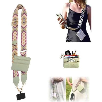 Fashion Crossbody Phone Strap with Removable Card Holder