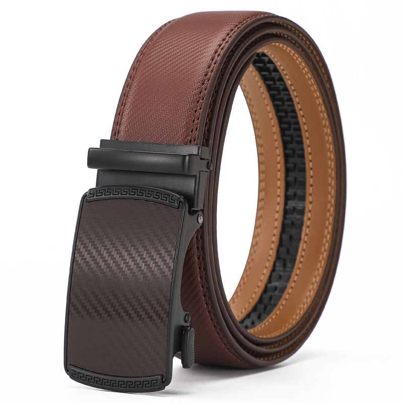 Genuine Leather Adjustable Ratchet Belt for Men